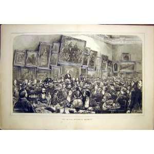  Royal Academy Banquet Old Print 1870 Fine Art Antique 