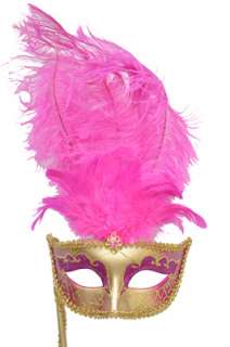 Colombina Vanity Venetian Mardi Gras Masks (Magenta)  