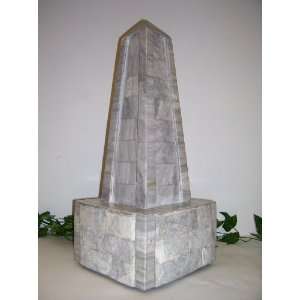 Tabletop Fountain Obelisk Fountain 24 With Light In Romblon Gray 
