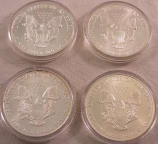 Colorized Silver Eagle Set 1986   2009 Complete, Beautiful Wood 
