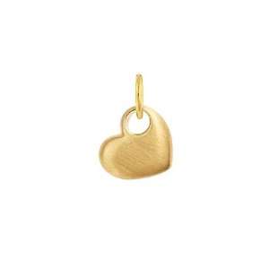  Offset Heart Charm and Pendant in 24 Karat Gold Vermeil Jewelry