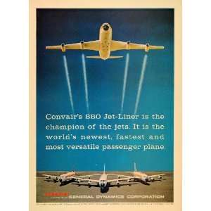  1960 Ad Convair 880 Jet Liner Aircraft Passenger Plane 