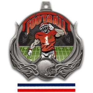 Hasty Awards Custom Football Ultimate 3 D Medals M 727F SILVER MEDAL 