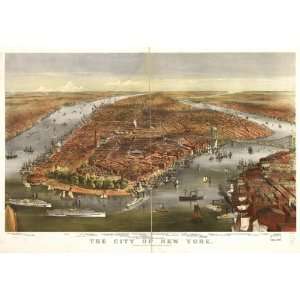    Historic Panoramic Map The city of New York.