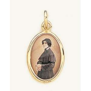  Gold Plated Religious Medal   Elizabeth Seton Jewelry