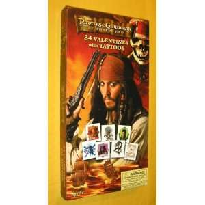   Pirates of the Caribbean 34 Valentine cards with tattoos: Toys & Games