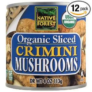 Native Forest Organic Sliced Crimini Mushrooms, 4 Ounce Cans (Pack of 