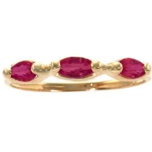  14K Yellow Gold Marquis Gemstone Band Ring Ruby, size5.5 