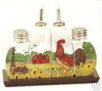 COUNTRY LIVING ROOSTER CRUET SET     #37487  