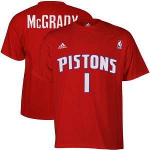  adidas Detroit Pistons #1 Tracy McGrady Red Net Playet T 