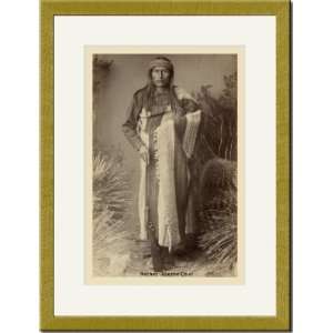  Gold Framed/Matted Print 17x23, Nachez  Apache Chief