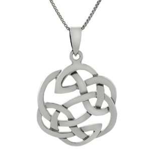  Sterling Silver Rounded Celtic Knot Necklace: Jewelry