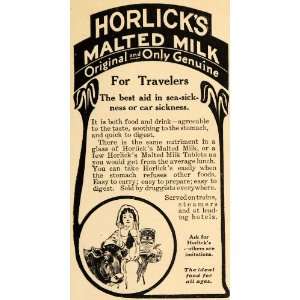  1907 Ad Seasickness Travelers Aid Horlicks Malted Milk 