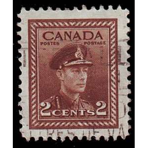  1942 43 CANADA War Issue King George VI 2 Cents (Brown) Stamp 