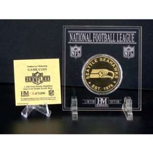 Highland Mint Seattle Seahawks 24KT Gold   2008 Official NFL Game Coin 