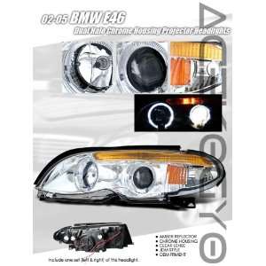 BMW 3 Series 4Dr Headlights Chrome Halo Projector Headlights   Amber 