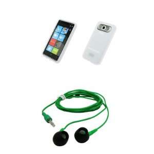  EMPIRE Clear Silicone Skin Cover Case + Green 3.5mm Stereo 