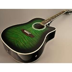  NEW SCOUT ELITE FLAMED GREEN BURST DREADNOUGHT ACOUSTIC 