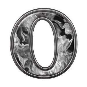 com Reflective Letter O with Inferno Gray Flames   2 h   REFLECTIVE 