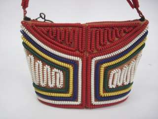 DESIGNER Multi Colored Beaded Mini Satchel Handbag  