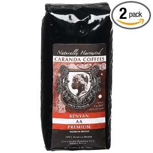 Caranda Coffee Kenyan AA Whole Bean Coffee, 16 Ounce Bags (Pack of 2)