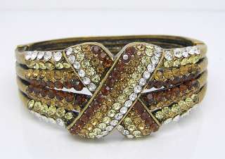 Gold plated crystal Bracelet Bangle Cuff B270  