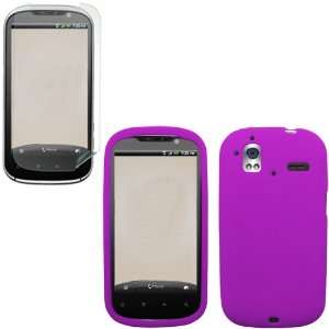  iFase Brand HTC Amaze 4G Combo Solid Purple Silicone Skin 