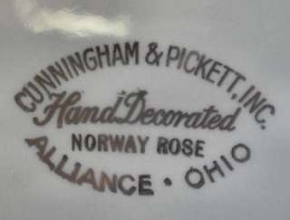 VTG 1950s Cunningham & Pickett Norway Rose Fruit Bowls  