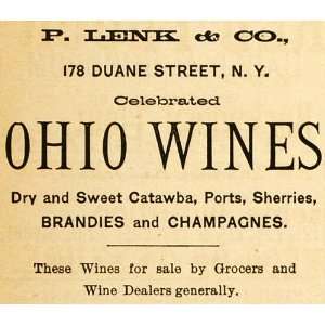 1883 Ad Ohio Wine Catawba Port Sherry Champagne Alcohol 