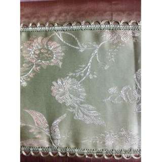 piece Kitchen Curtain set Taupe/Green flower drapes Cafe Tier & Swag 