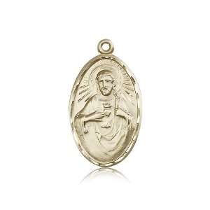 14kt Gold Scapular Medal 1 3/8 x 3/4 Inches 1654KT No Chain Included 