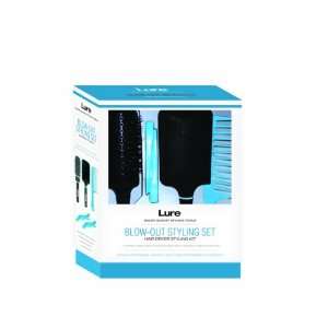  Lure Blow Out Styling Set 2 Brushes+Comb & Clips Beauty