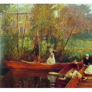  6 x 4 Greeting Card Sargent A Boating Party