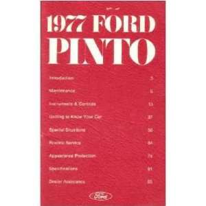  1977 FORD PINTO Owners Manual User Guide: Automotive
