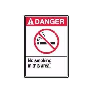 DANGER NO SMOKING IN THIS AREA (W/GRAPHIC) Sign   14 x 10 