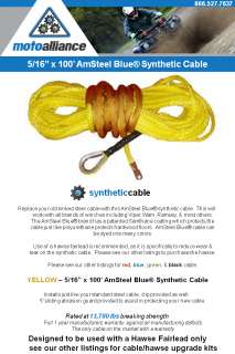   16 x 100 Patented AMSTEEL BLUE Synthetic Winch Rope / YELLOW  