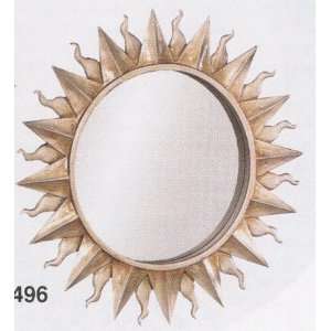   : Silver Finish Sun Shaped Framed Vanity Wall Mirror: Home & Kitchen