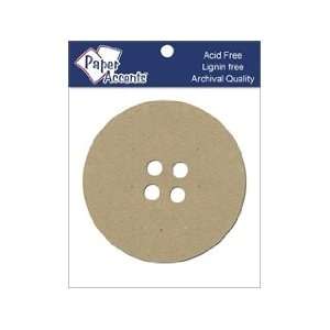  Paper Accents Chipboard Shapes Button Natural 8pc 