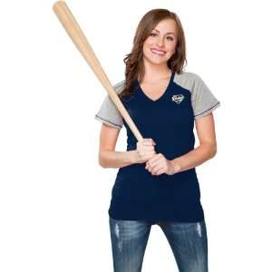  San Diego Padres Womens Navy Energy V Neck T Shirt 