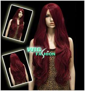 New Fashion Dark Red Curly Hair Wig MB80  