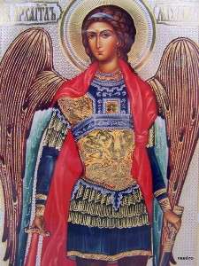 Wood Icon Archangel Saint St. Michael Gold Foil Russia  