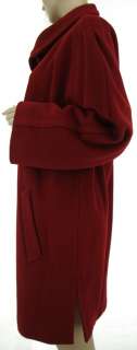 ELLEN TRACY Wool Angora Ruby Red Kimono Coat US 20W  