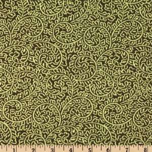   Wide Bryant Indoor/Outdoor Devika Avocado/Chocolate Fabric By The Yard