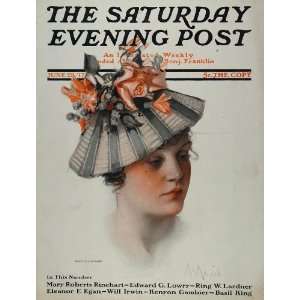  1917 SEP Cover Woman Unusual Hat Portrait Neysa McMein 