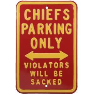 Kansas City Chiefs Maroon Sacked Parking Sign:  Sports 