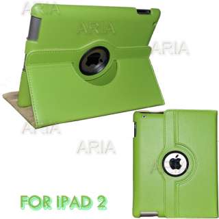 iPad 2 360° Rotating Smart Cover PU Leather Magnetic Case Swivel With 