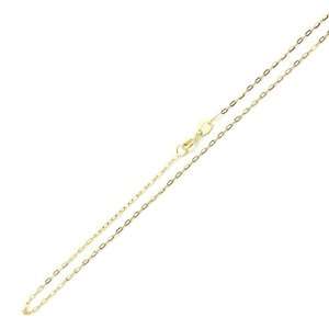   14K Yellow Gold 1mm Forza Chain Necklace 18 W/ Spring Ring: Jewelry