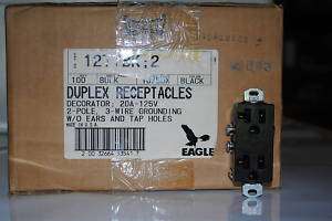 Eagle Black Decora Duplex Receptacles #1277BK  
