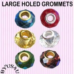 Large Hole Glass Rondelles with Grommets