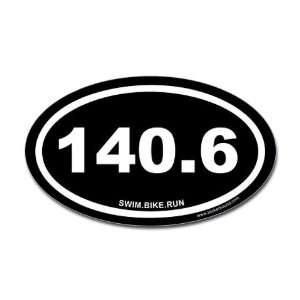  140.6 Swim Bike Run Ironman Black Sports Oval Sticker by 